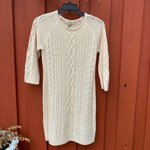 PINK ROSE Long Knit Cream Sweater